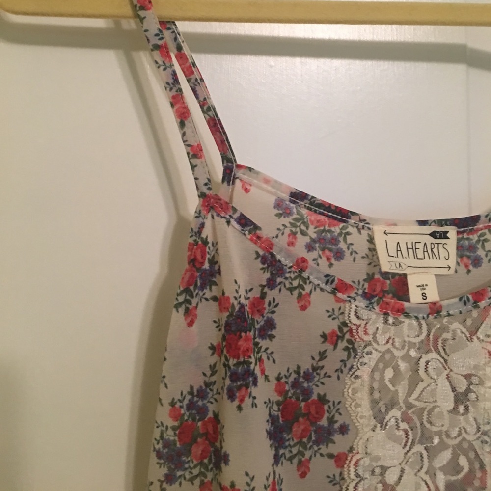 L.A. Hearts Cream Floral Camisole Crop Top